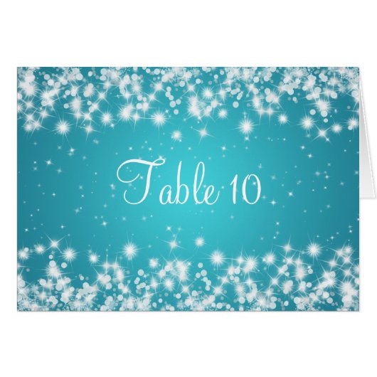 結婚式のテーブル数冬の輝きの青 (正面横)
