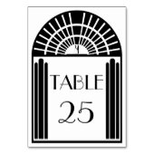 結婚式のテーブル数黒く及び白いアールデコのスタイル テーブルナンバー (裏面)