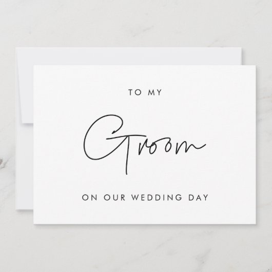 結婚式のデイカードで私の新郎にミニマリスト (正面)