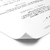 結婚式のデザートメニューボード エレガント ラグジュアリー スクリプト ポスター (角)