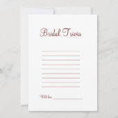 結婚式のトリビア ウェディング ブライダル シャワー ゲーム シーズンカード (正面)