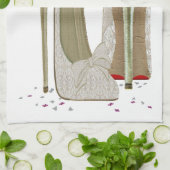 結婚式のハイヒールの芸術 キッチンタオル (折り畳み)