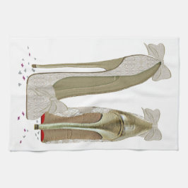 結婚式のハイヒールの芸術 キッチンタオル