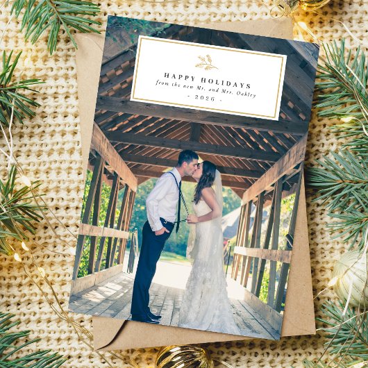 結婚式のハッピーホリデークリスマスフォトカード シーズンカード