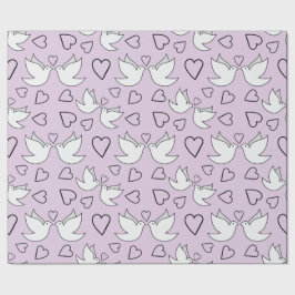 結婚式のハト, 結婚式の儀式のためのハートのシームレス ラッピングペーパー