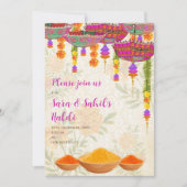 結婚式のハルディ招待状 & インドのハルディ招待状 招待状 (正面)