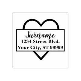 結婚式のハートの差出人住所 ラバースタンプ