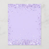 結婚式のバイオレットグリッター スクリプト 予算 招待状 チラシ (裏面)