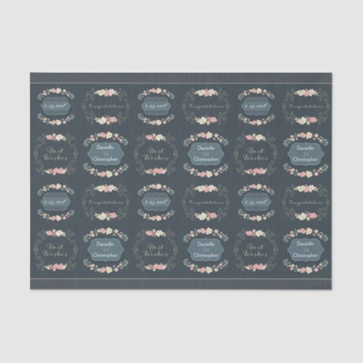 結婚式のバラのティッシュペーパー 薄葉紙 (正面)