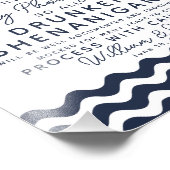 結婚式のバーにネイビーとホワイトでサインインを開く フォトプリント            (角)