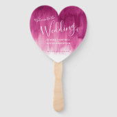 結婚式のバーガンディの抽象的な近代美術プログラムファン ハンドファン (正面)