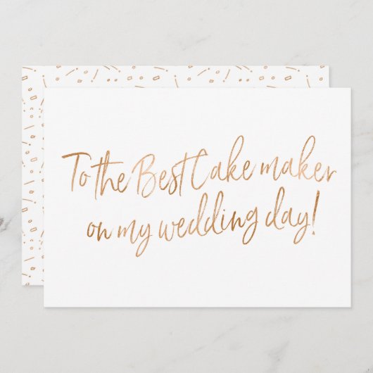 結婚式のパン屋さんへのゴールドローズカード 招待状 (正面/裏面)