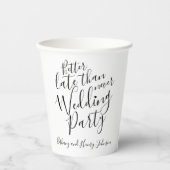 結婚式のパーティーのモノラル写真より遅い方が良い 紙コップ (正面)