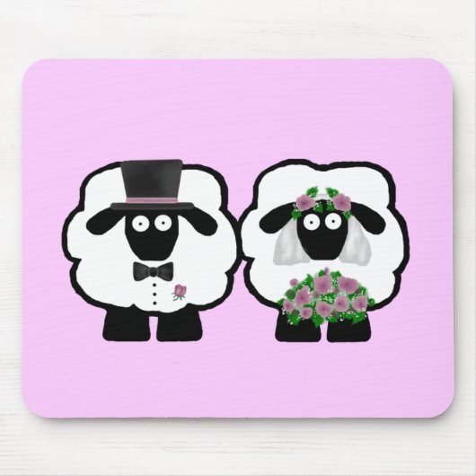 結婚式のヒツジのマウスパッド マウスパッド (正面)