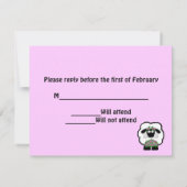 結婚式のヒツジRSVP 出欠カード (裏面)