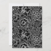 結婚式のビクトリアンなヴィンテージの黒く及び白い招待状 招待状 (裏面)