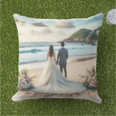 結婚式のビーチカップル アウトドアクッション (芝生)
