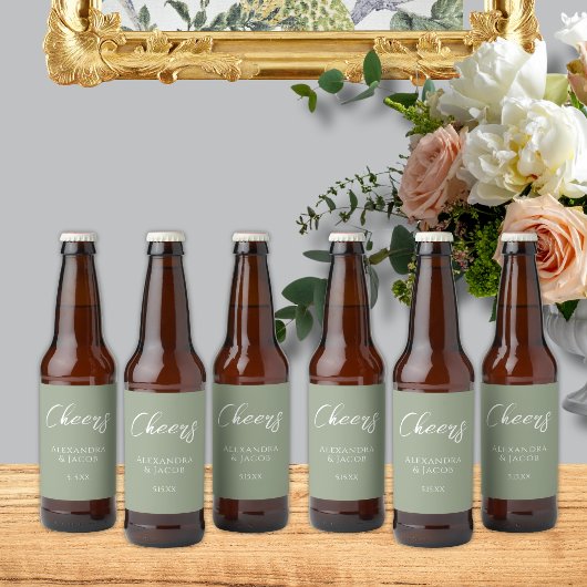 結婚式のビールラベル 高級感のあるタイポグラフィ ビールラベル