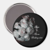 結婚式のピンクのバラのマグネットテンプレート マグネット (正面/裏面)