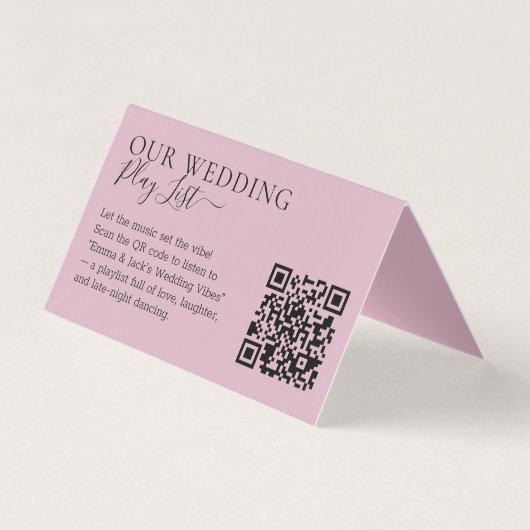 結婚式のピンクのQRコードプレイリスト (正面)