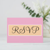 結婚式のピンクベージュサンドRSVP 出欠カード (スタンド正面)