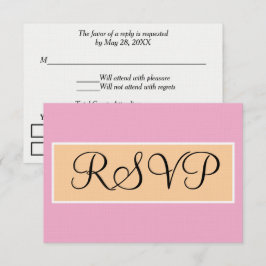 結婚式のピンクベージュサンドRSVP 出欠カード