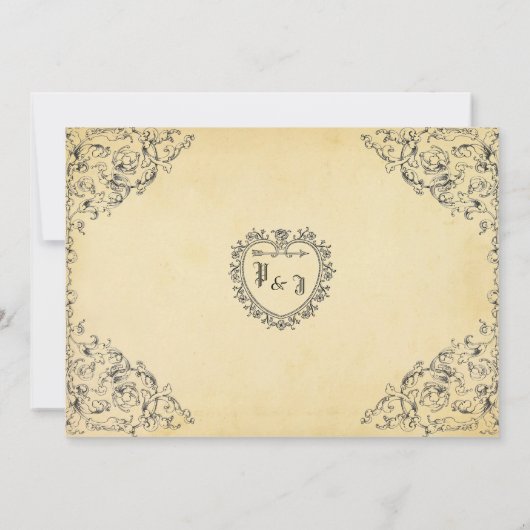 結婚式のファンタジーのおとぎ話、ロマンチックなユニークな作成 招待状 (裏面)