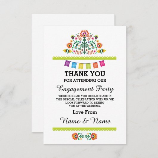 結婚式のフェスタのライムのメキシコ人カードありがとう サンキューカード (正面/裏面)