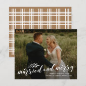 結婚式のフォトクリスマスカード (正面/裏面)