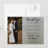 結婚式のフォトポストカード 白い花柄 ポストカード (正面/裏面)