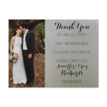 結婚式のフォトポストカード 白い花柄
