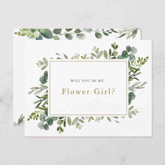 結婚式のフラワーガールになってくれる?という提案カード 案内ポストカード (正面/裏面)