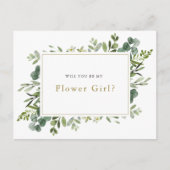 結婚式のフラワーガールになってくれる?という提案カード 案内ポストカード (正面)