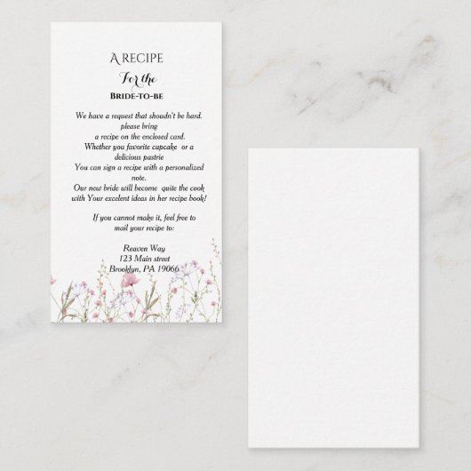 結婚式のフラワーシャワー依頼カード エンクロージャーカード (正面/裏面)