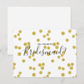 結婚式のブライズメイド | ゴールドコンフェッティスクリプトポストカード インビテーションポストカード (正面/裏面)