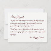 結婚式のブライダルシャワーはノート感謝していしています サンキューカード (裏面)