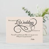 結婚式のブライダルパーティの要求カード 招待状 (スタンド正面)