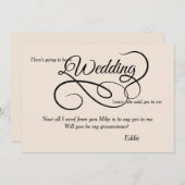 結婚式のブライダルパーティの要求カード 招待状 (正面/裏面)