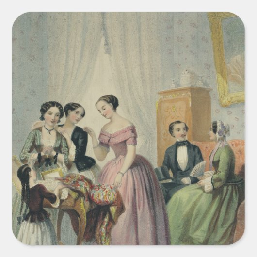 結婚式のプレゼント スクエアシール (正面)