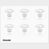 結婚式のプレッツェルギフトバッグ(名入れ可) ラウンドシール (シート)