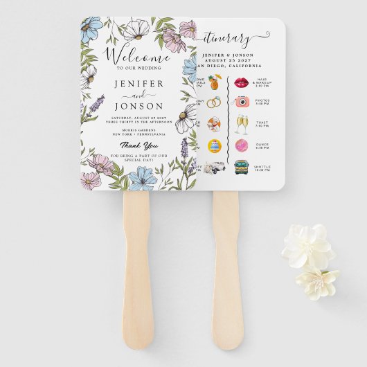 結婚式のプログラム ハンドファン (正面&裏面)