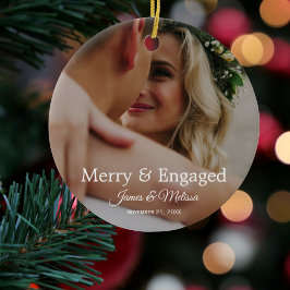 結婚式のプロポーズ 2 写真 モダン かわいい クリスマス セラミックオーナメント