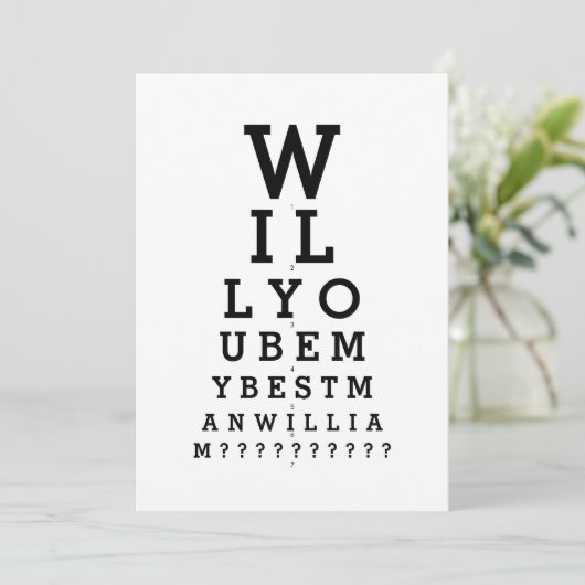 結婚式のベストマン写真オプティシャンチャート 招待状 (スタンド正面)