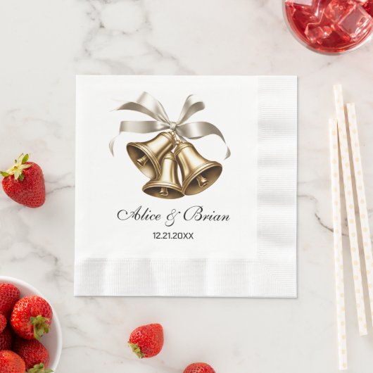 結婚式のベル 受付カクテル 縁ありランチョンナプキン (インサイチュ)