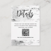 結婚式のホワイトバーチ詳細同封カード エンクロージャーカード (正面)