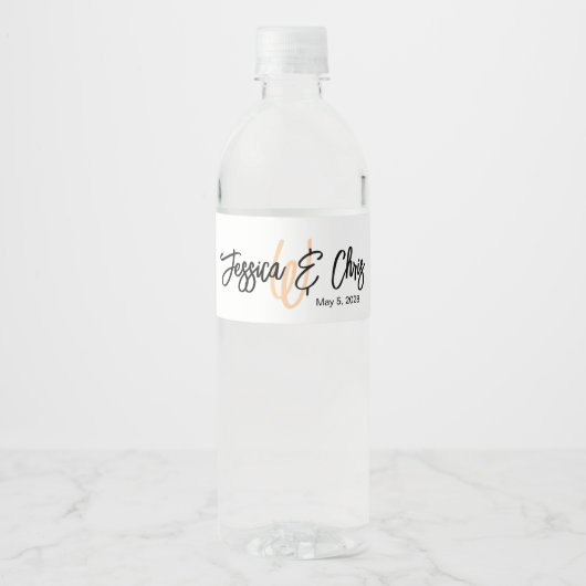 結婚式のボトルラベル014 ペットボトルラベル (正面)