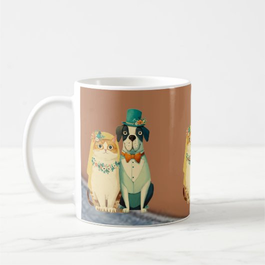 結婚式のマグカップ コーヒーマグカップ (左)
