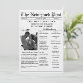 結婚式のミニスクリプト新聞　保存日付 招待状 (スタンド正面)