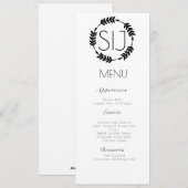 結婚式のミニマリスト 円形の花輪 ブランチメニュー シーズンカード (正面/裏面)