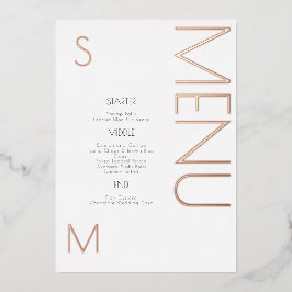 結婚式のメニューカードを豪華に プレスされた紙の当日メニュー 箔招待状